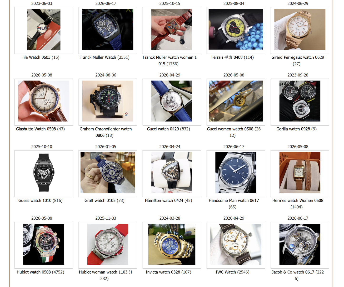 Pack Montres de Luxe  – Fournisseurs Chine