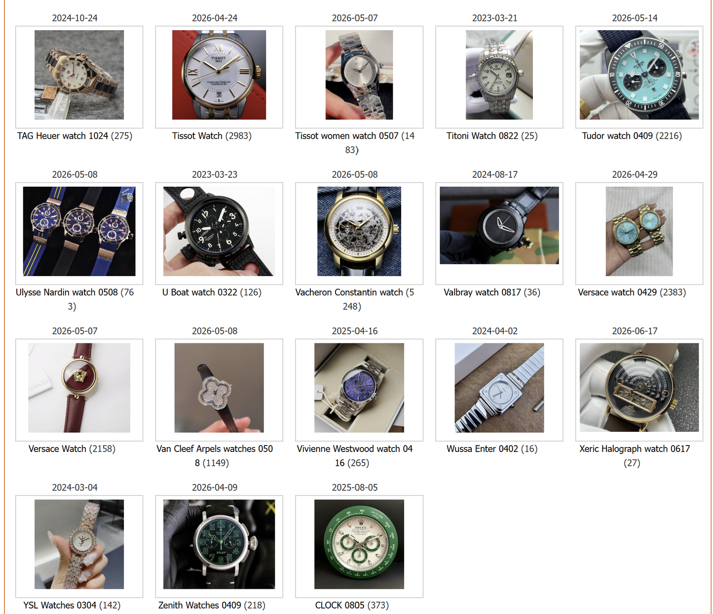 Pack Montres de Luxe  – Fournisseurs Chine